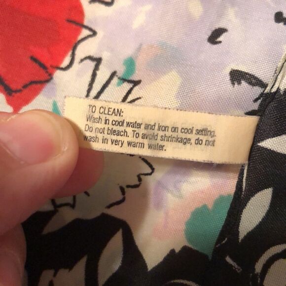 Avon White Black Multicolored Floral Polka Square Scarf - Picture 4 of 7